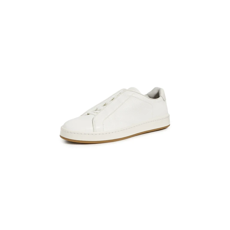 Allen Edmonds Banks Leather Slip On Sneakers White 12