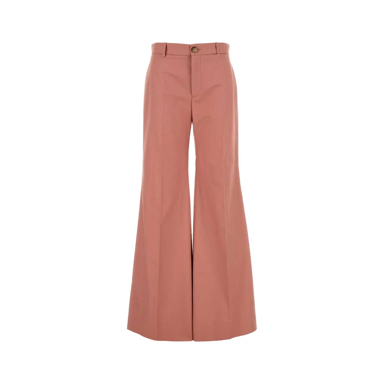 Chloé Dark Pink Cotton Palazzo Pant Wildpink Exterior: Pantaloni - Women