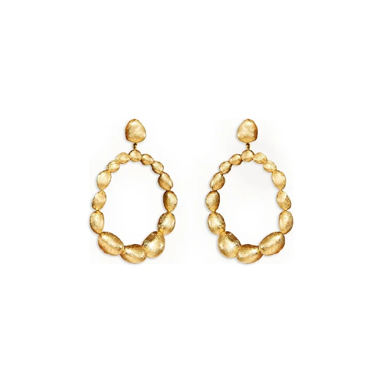 Cult Gaia Sira Gold Foiled Open Drop Earrings