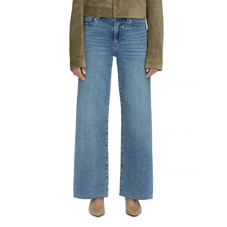 Frame Le Pixie High Rise Slim Palazzo Jeans in Flip Raw After