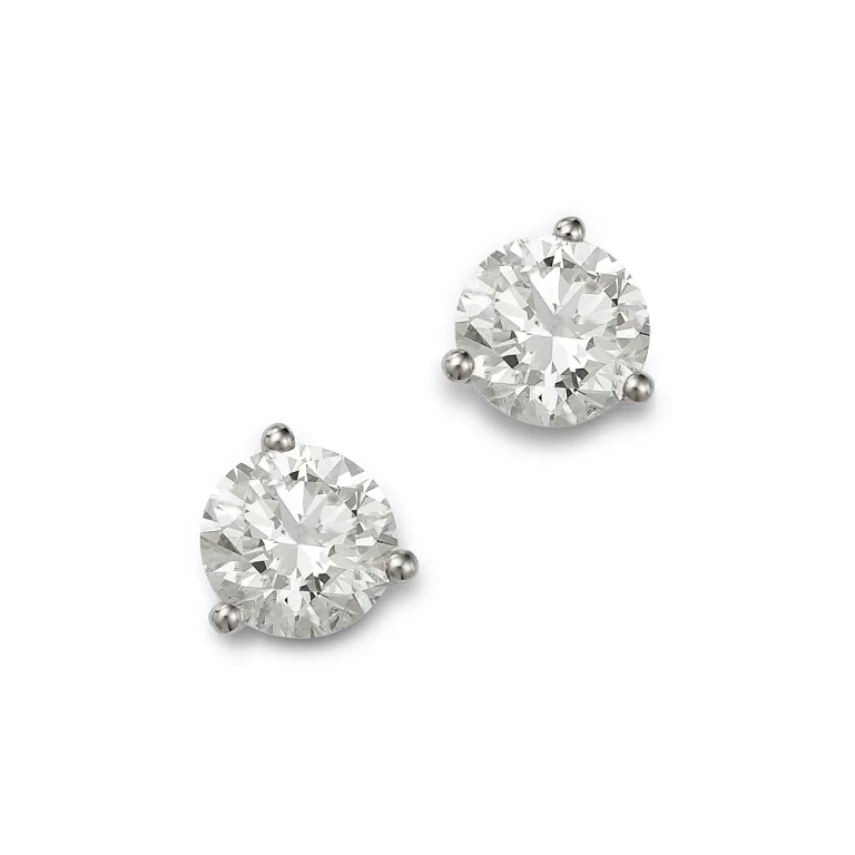Luxe Collection Certified Diamond Stud Earrings in 14K White Gold, 3.0 tcw
