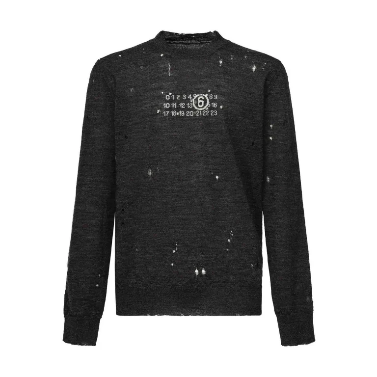 MM6 Maison Margiela Pull Col Rond - Gris