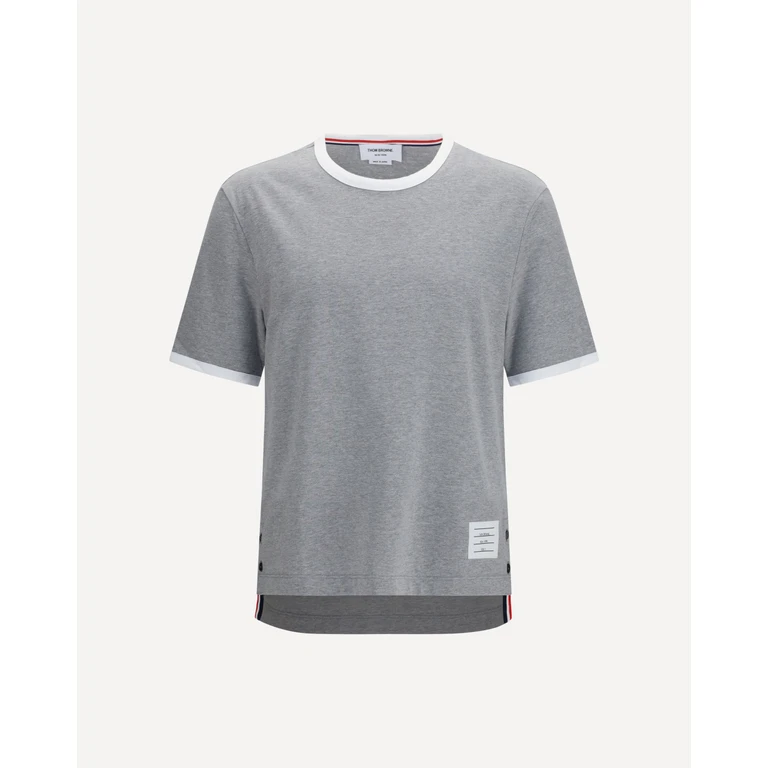 THOM BROWNE Contrast-trim T-shirt Male 2