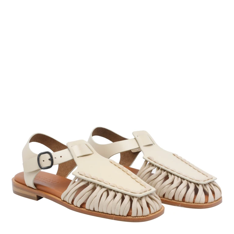 HEREU Sandals Black Calf Leather/leather Sole - Women