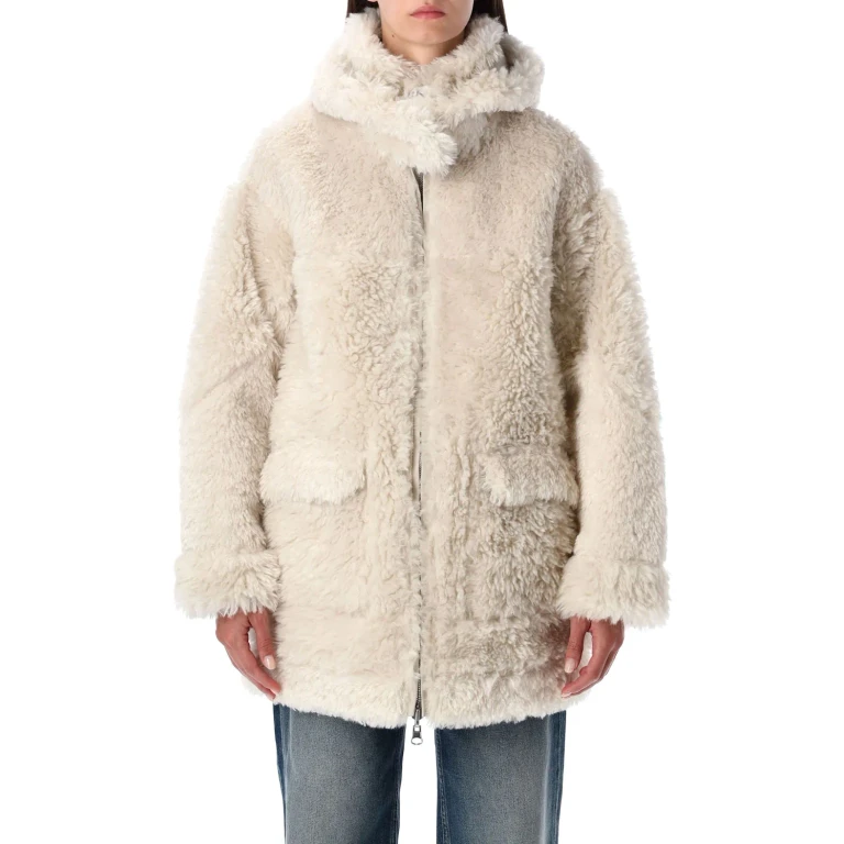 Fur Coat Woman color White (BJ20024CHALKY)