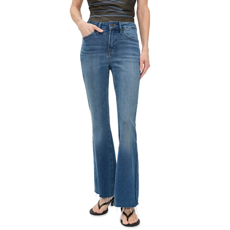 Good American Good Petite Flare Jeans Indigo1211 14