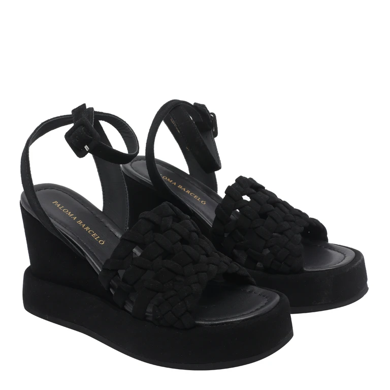 Paloma Barcelò Sandals Black Suede Leather/rubber Sole - Women