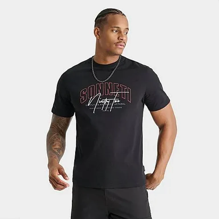 Sonneti Men's Champ T-Shirt in Black/Mars Red Size: XS