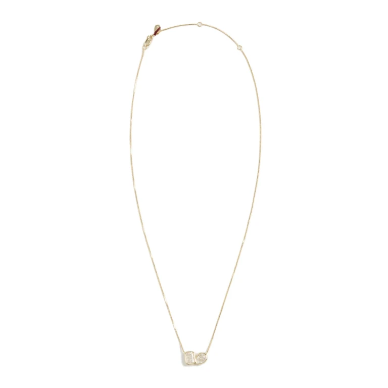 SHASHI Bezel Pear Cushion Necklace Gold One Size