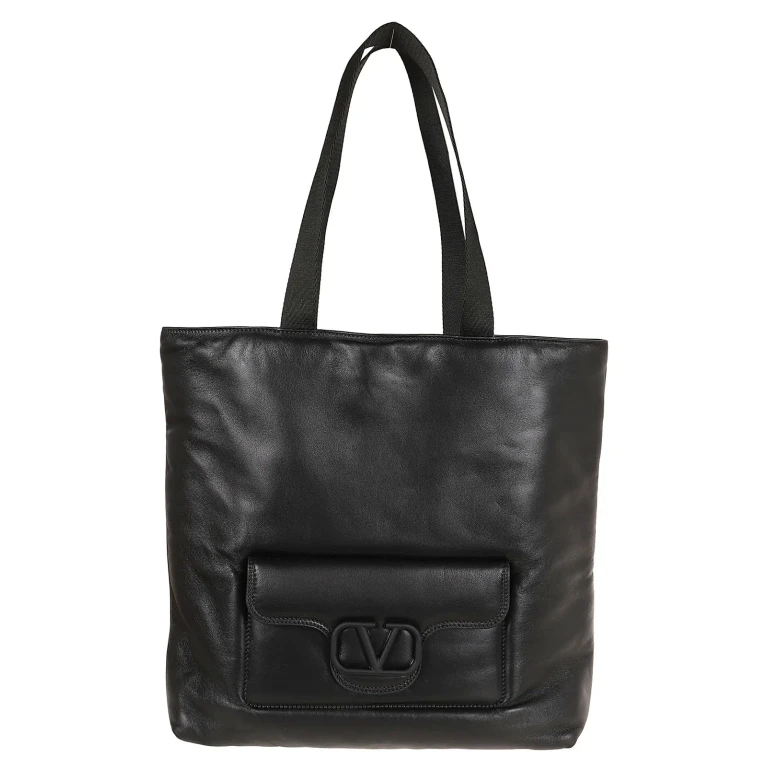 Black Nappa Leather Valentino Garavani Noir Shopping Bag
