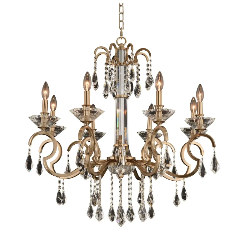 Valencia Crystal Chandelier in Brushed Champagne Gold
