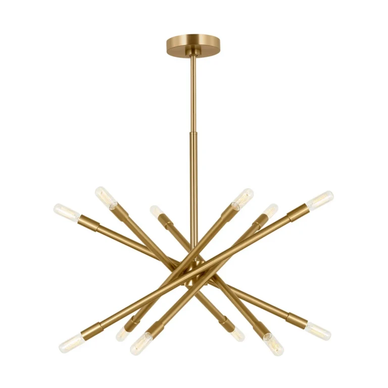 Eastyn 12-Light Chandelier in Burnished Brass