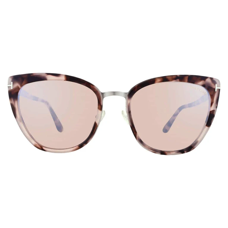 Tom Ford Simona Champagne Silver Flash Butterfly Ladies Sunglasses FT0717 55G 57