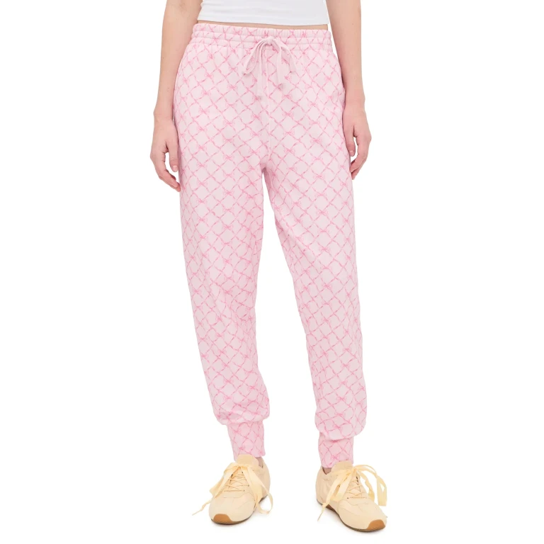 LoveShackFancy Lolana Sweatpants Pink Peppermint M