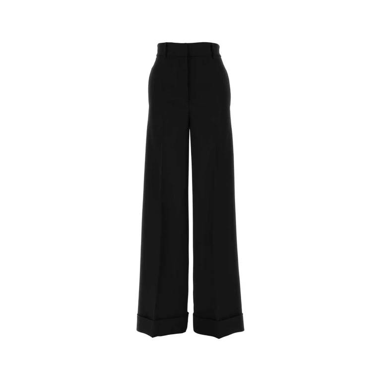 Moschino Black Crepe Wide-Leg Pant 0555 Exterior: Viscose Elastane Pantaloni - Women