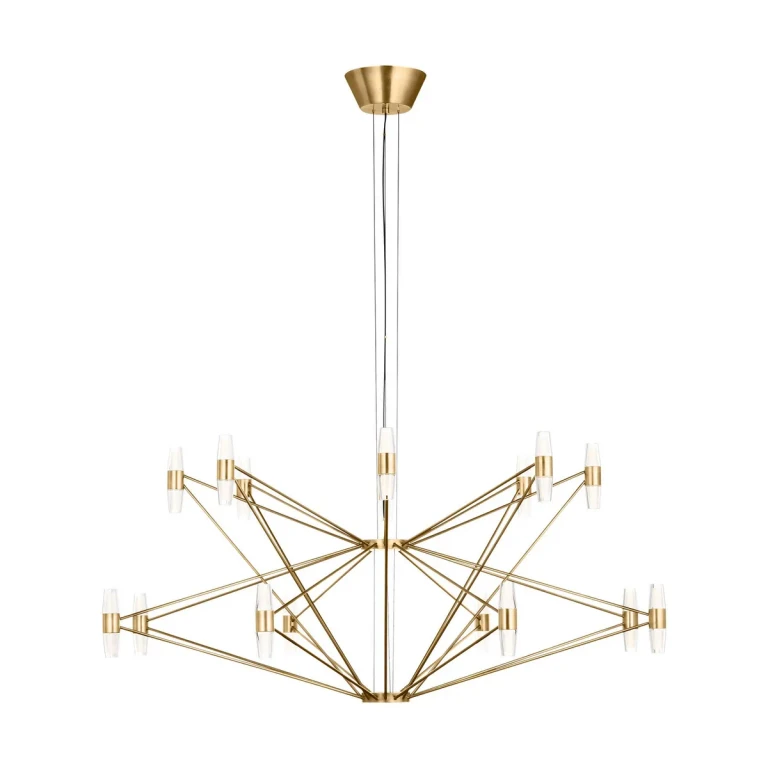 Natural Brass LED Chandelier from the Lassell Collection