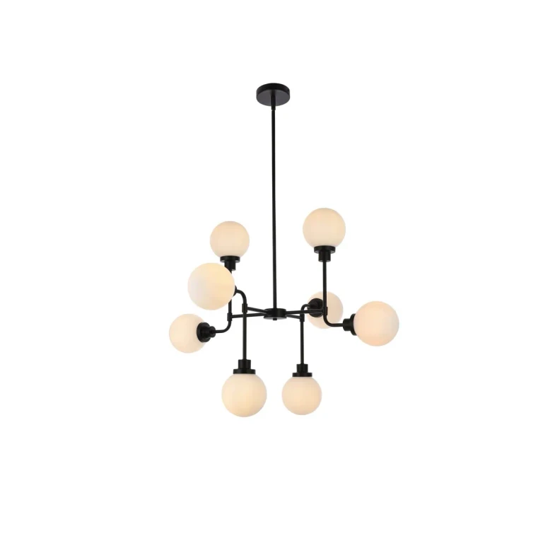 Black Eight Light Pendant from the Hanson Collection