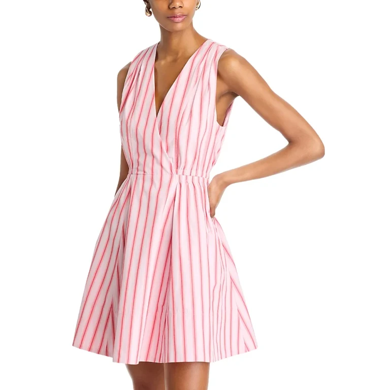 Derek Lam 10 Crosby Tia Striped Fit & Flare Mini Dress