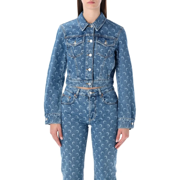 Marine Serre Chemise - Bleu Clair