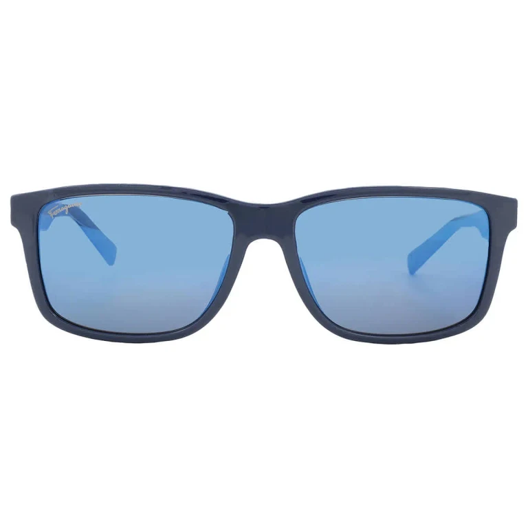 Salvatore Ferragamo Blue Rectangular Mens Sunglasses SF938S 435 57