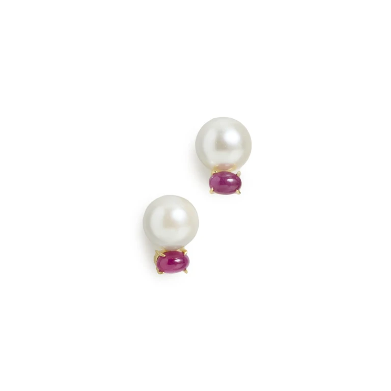 SHASHI Nava Stud Earrings Pearl One Size