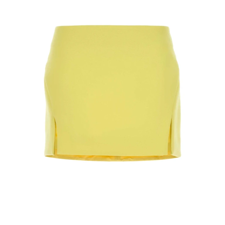 Givenchy Yellow Stretch Crepe Mini Skirt Acidyellow Gonne - Women