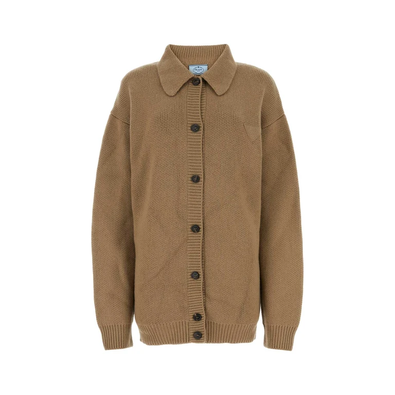 Prada Biscuit Cashmere Cardigan F0040 Exterior: Maglieria - Women