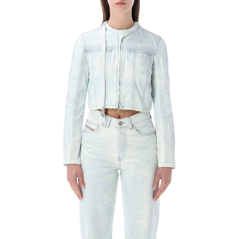 Diesel DE-Saphix-FSI dropped satin denim jacket Light Blue Cotton - Women