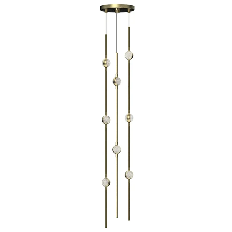 Satin Brass LED Pendant from the Constellation Collection