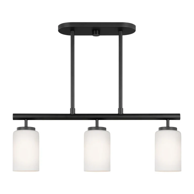 Midnight Black Three Light Island Pendant from the Oslo Collection