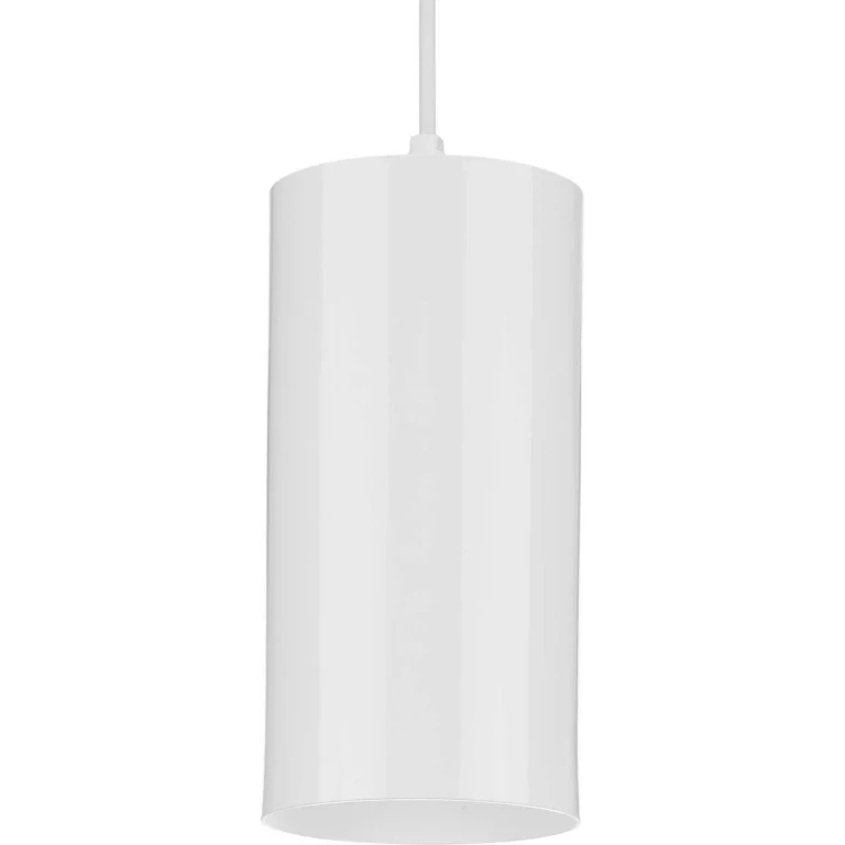 White One Light Pendant from the 6In Cyl Rnds Collection
