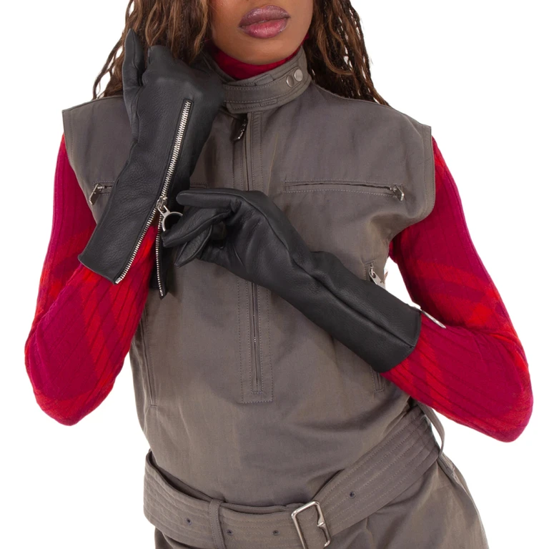 Burberry Leather Zip Gloves