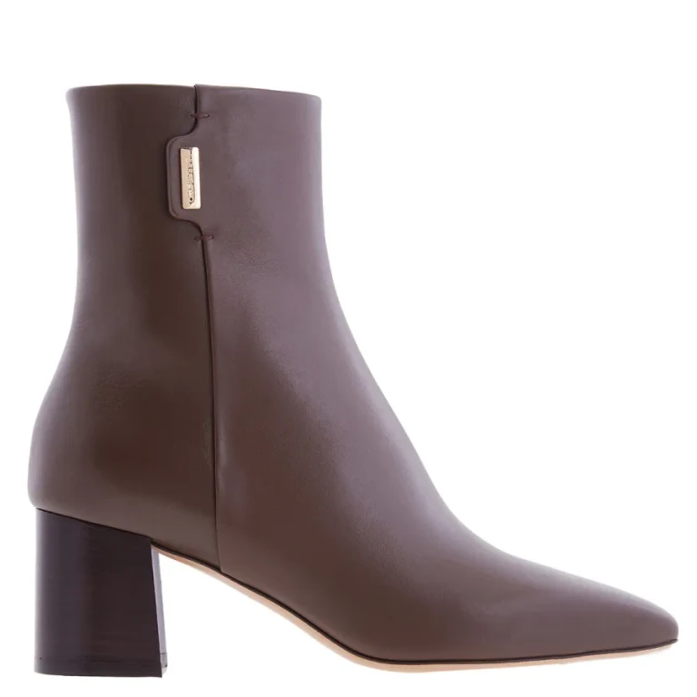 Ferragamo Golden Tab Leather Ankle Boots