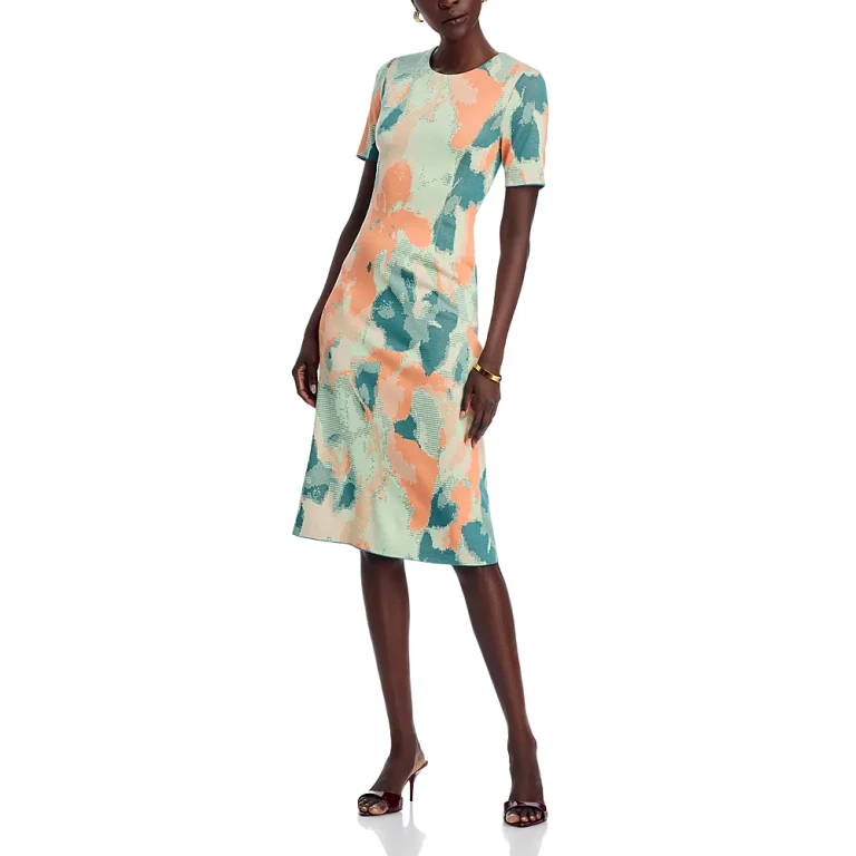 Misook Short Sleeve Midi Dress