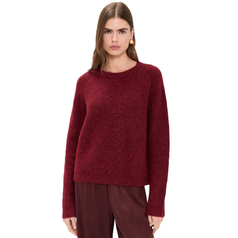 Vince Alpaca Crew Brushed Sweater Beet Root M