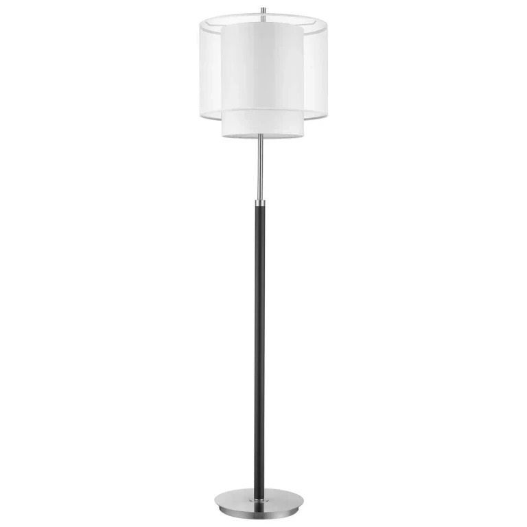 Espresso Brushed Nickel One Light Floor Lamp from the Roosevelt Collection