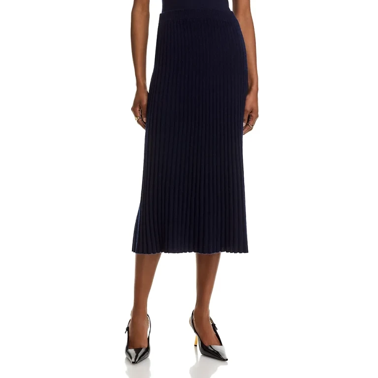 Cashmere Ribbed Midi Skirt - Exclusive