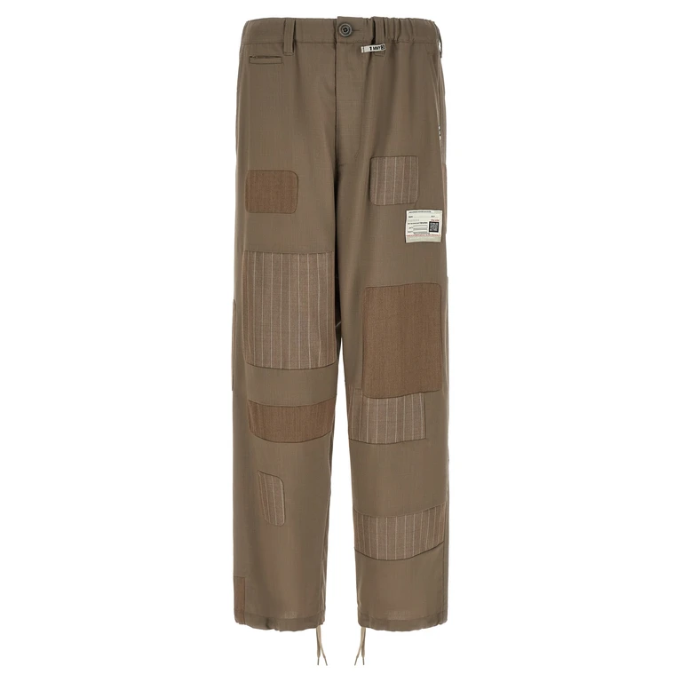 Beige Wool Casual Pants - Men