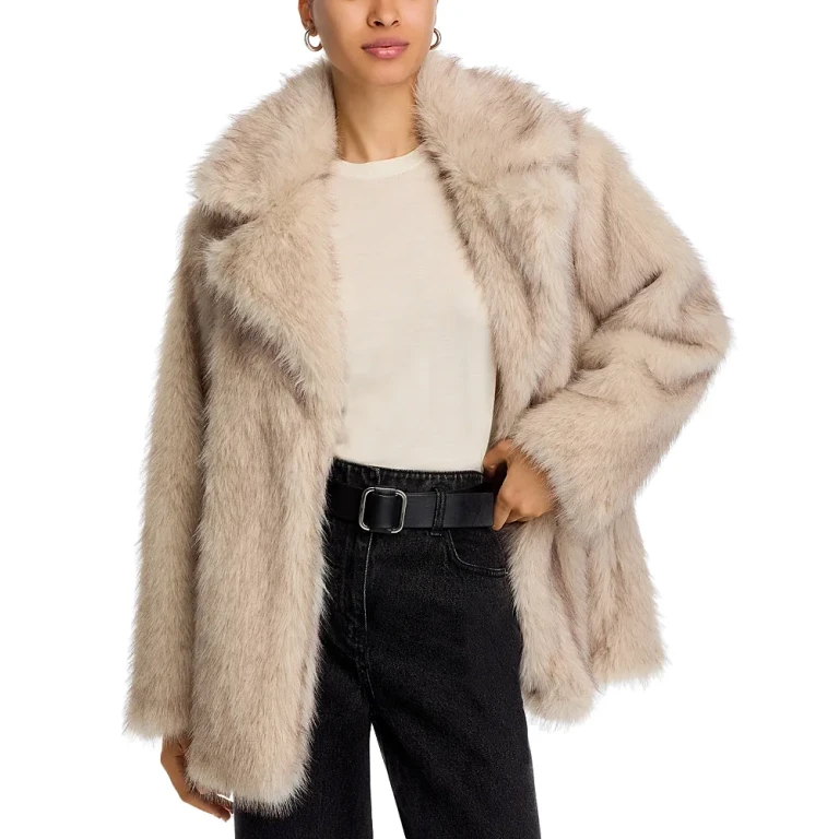 Steve Madden Kindra Faux Fur Big Collar Coat