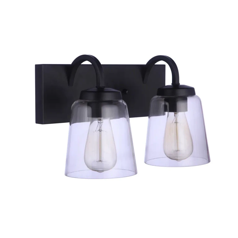 Flat Black Two Light Vanity from the Elsa Collection