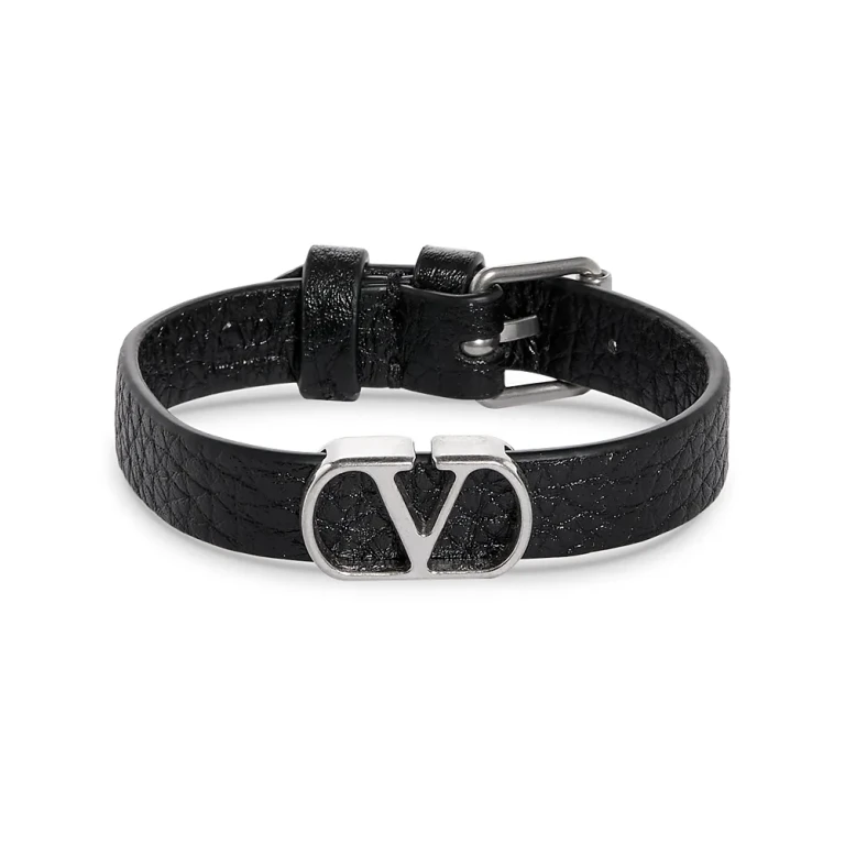 Valentino Garavani VLogo Leather Bracelet