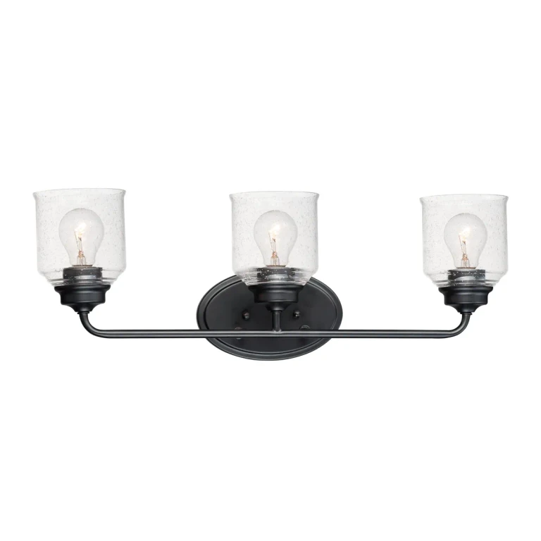 Maxim Acadia 3-Light Bathroom Vanity Light in Black - 12263CDBK