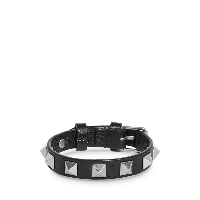 Valentino Garavani Stud Embellished Leather Bracelet