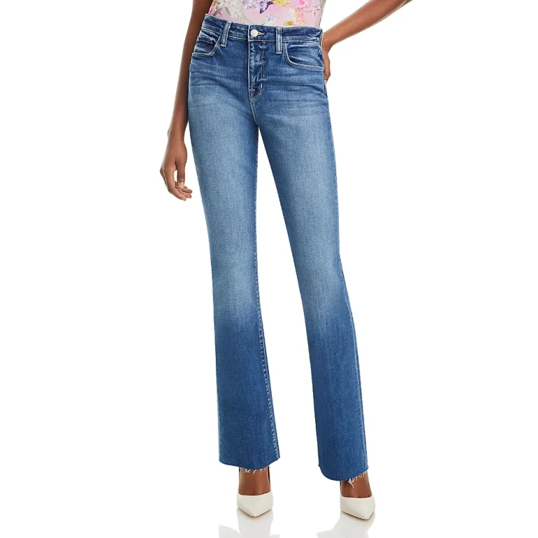 L'Agence Ruth High Rise Straight Jeans in Cambridge