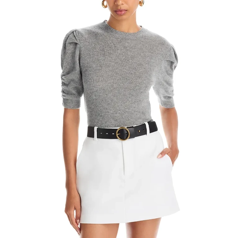 Frame Ruched Puff Sleeve Sweater