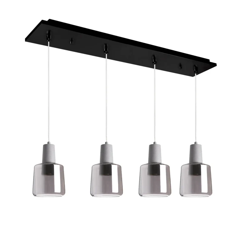 Black Smoked Glass LED Pendant from the Samson Collection