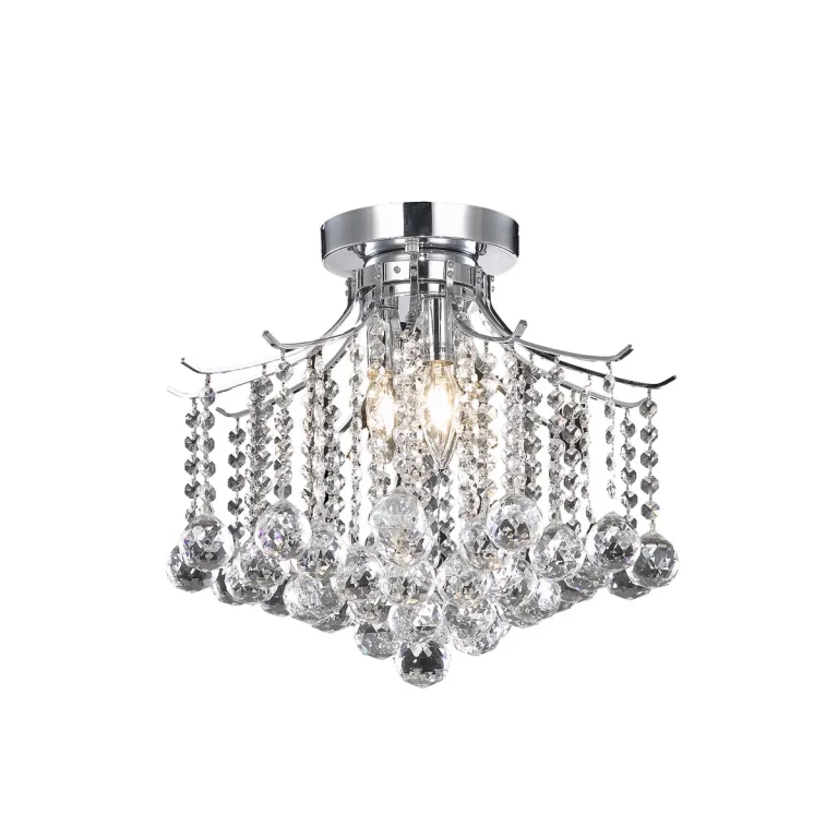 Chrome Three Light Flush Mount from the Amelia Collection