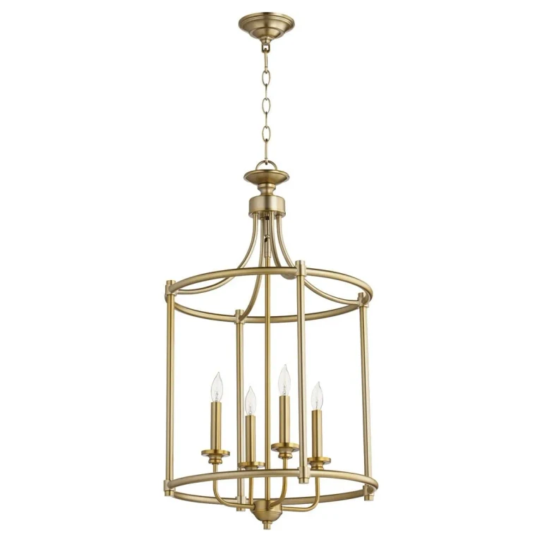 Quorum Rossington 4-Light 18" Foyer Light in Aged Brass