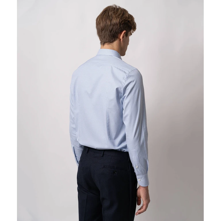 Larusmiani Tailored Cotton Shirt Midtown Skyblue Hand Made - Men