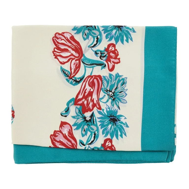 PINKO Viscose and silk scarf with print Woman One Size